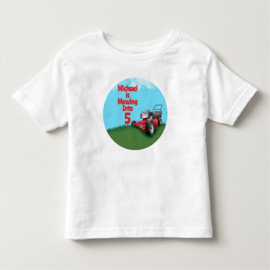 Custom Lawn Mower Birthday Kinder Shirts (Voorkant)