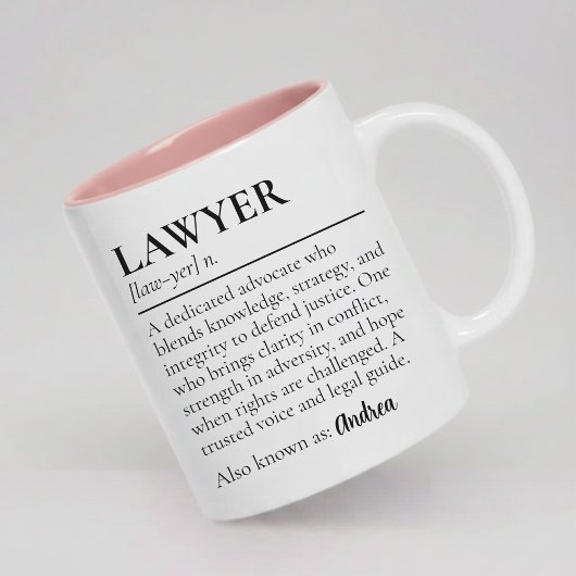 Custom lawyer definition gift mug for attorneys
