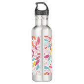 Custom Leaf Mosaic Pastel Monogram Waterfles (Achterkant)