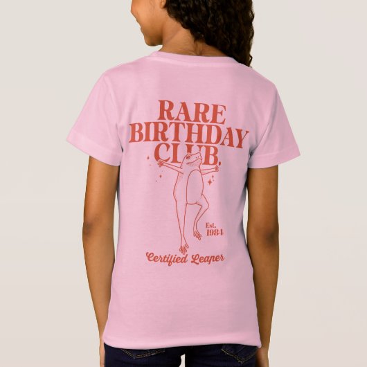 Custom Leap Year Frog Leaper Zeldzame Verjaardagsc T-shirt (Achterkant)