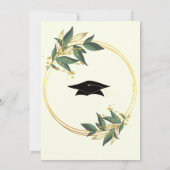 Custom Leaves Gold Afstuderen Invitation Sjabloon (Achterkant)