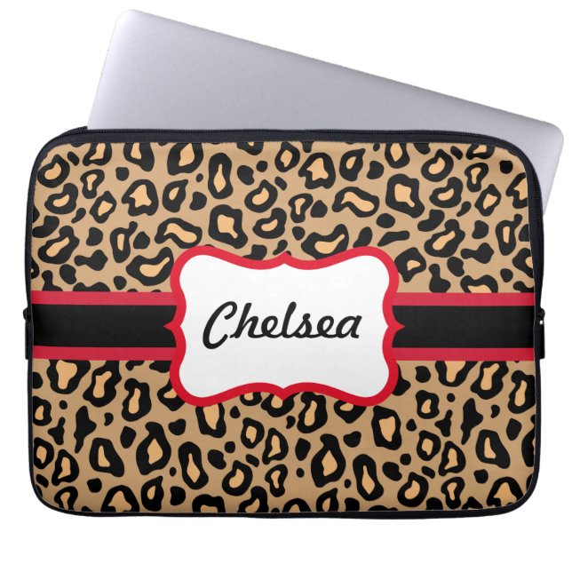 Custom Leopard Print Laptop Sleeve Gift (Voorkant)