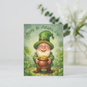 Custom Leprechaun Gnome Happy St. Patrick's Day  Briefkaart (Staand voorkant)