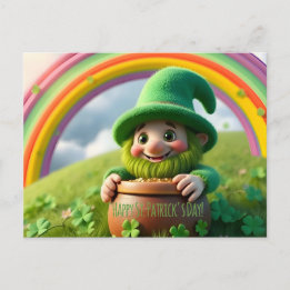 Custom Leprechaun Gnome St. Patrick's Day Shamrock Briefkaart