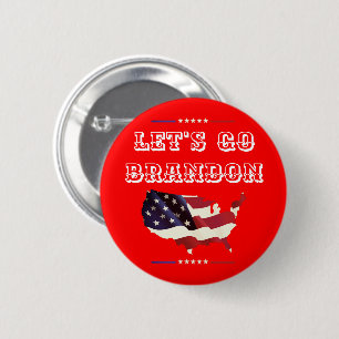 Custom LET'S GO BRANDON Trump 2024 Amerikaanse vla Ronde Button 5,7 Cm