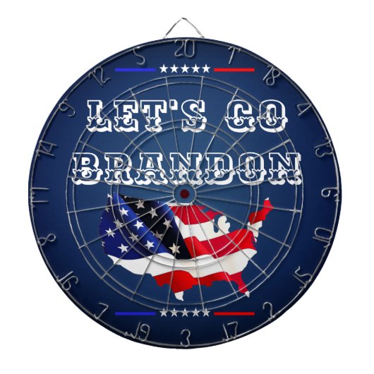Custom LET'S GO BRANDON Trump 2024 Patriottische V Dartbord (Voorkant)