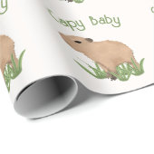 Custom Leuke Capybara Pun Baby Boy Cadeaupapier (Rol Hoek)