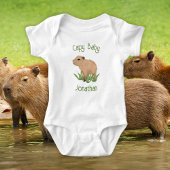 Custom Leuke Capybara Pun Baby Jongen Kinderkamer Romper