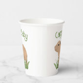 Custom Leuke Capybara Pun Capy Baby Illustratie Papieren Bekers (Rechts)