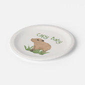 Custom Leuke Capybara Pun Capy Baby Illustratie Papieren Bordje (Gekanteld)