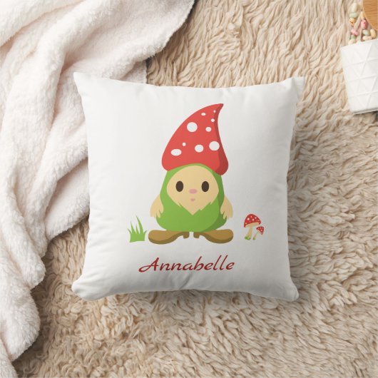 Custom Leuke Gnome Mushroom Nursery Kind kamer Kussen (Deken)