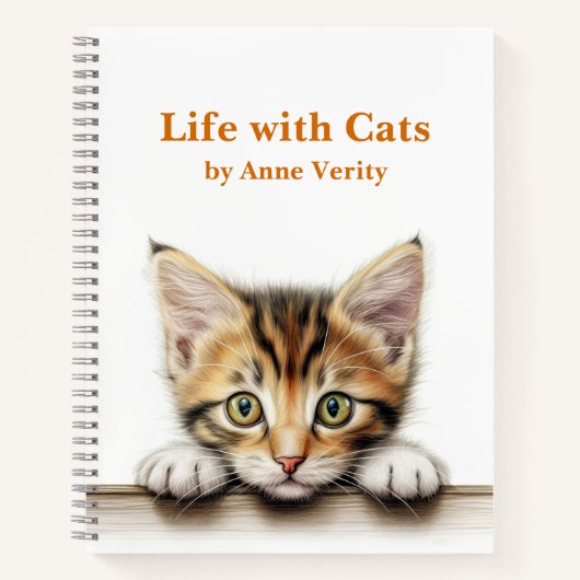 Custom Leuke Kitten Cat Lover's Journal Notitieboek (Voorkant)