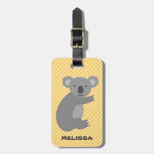 Custom leuke koala beer reizen bagagelabel voor me (Voorkant verticaal)