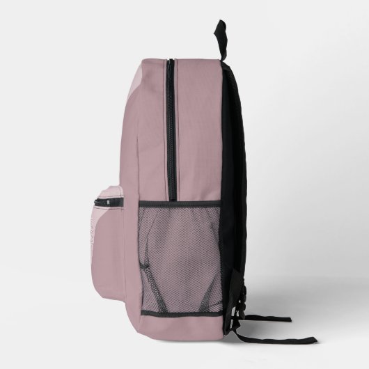 Custom Licht Pastel Stoffig Roos Mauve Blush Roze Bedrukte Rugzak (Rechts)