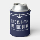 Custom Life is beter op de boot | Bootleven Blikjeskoeler (Blikje Voorkant)