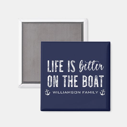 Custom Life is beter op de boot | Bootleven Magneet (Voorkant / Achterkant)