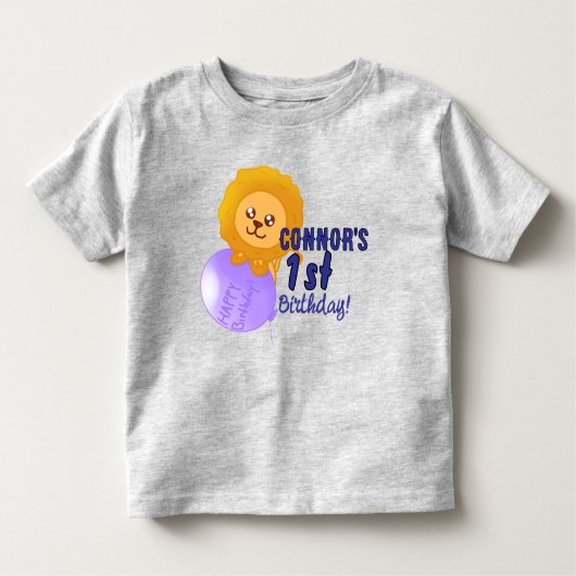 Custom Lion Themed Birthday T-Shirt (Voorkant)