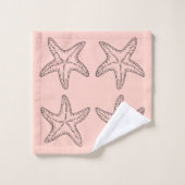 Custom Lite Coral White Chic Beach house Starfish (Gant de toilette)