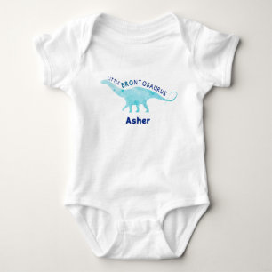 Custom Little Brontosaurus Dinosaur Baby Brother Romper