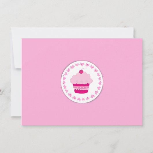 Custom Little cupcake 1er invitation anniversaire (Dos)