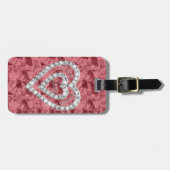 Custom Live Laugh Love Diamond Heart Bagagelabel (Voorkant horizontaal)