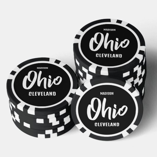 Custom Location, Name & Color Ohio Poker Chips (Opstapeling)