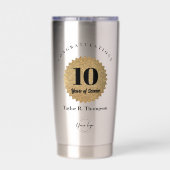 Custom logo 10 Years of Service Award Gold seal Geïsoleerde Drinkbeker (Achterkant)