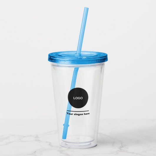 Custom Logo Acrylic Tumbler with Straw No Minimum Acryl Drinkbeker (Achterkant)