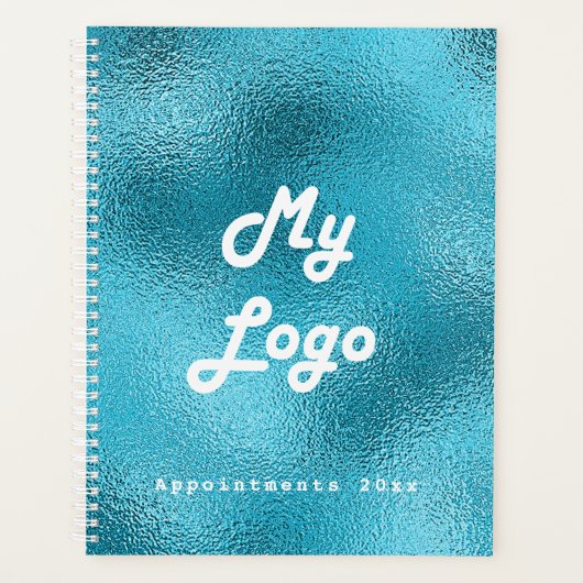Custom logo afbeelding business blue 2025 planner (Voorkant)