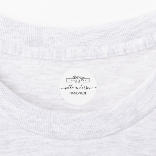 Custom logo and Script round fabric clothing Labels (Aangebracht)