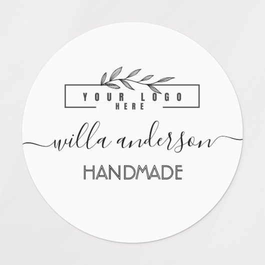 Custom logo and Script round fabric clothing Labels (Design 1)