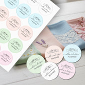 Custom logo and Script round fabric clothing Labels