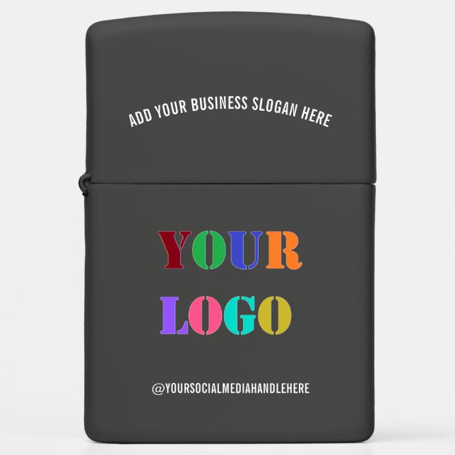 Custom Logo and Text Branded Zippo Lighter Example (Voorkant)