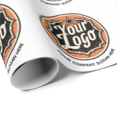 Custom Logo and Text Business Cadeaupapier (Rol Hoek)