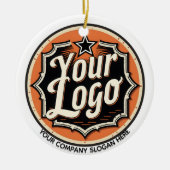 Custom Logo and Text Business Keramisch Ornament (Voorkant)