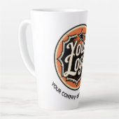 Custom Logo and Text Business Latte Mok (Linkerhoek)