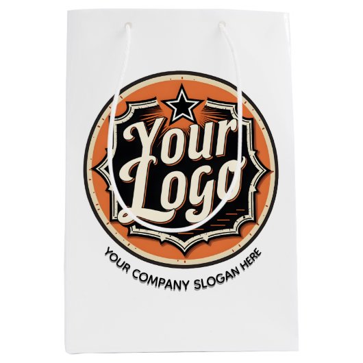 Custom Logo and Text Business Medium Cadeauzakje (Voorkant)