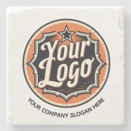 Custom Logo and Text Business Stenen Onderzetter (Voorkant)