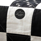 Custom logo and text round black fabric clothing  labels