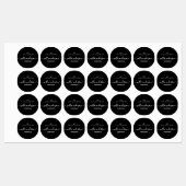 Custom logo and text round black fabric clothing  labels (Vel)