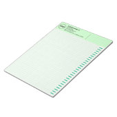 Custom Logo, Big Green Engineering Graph Paper Pad Notitieblok (Schuin)