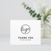 Custom Logo Black and White Budget Thank You Card (Staand voorkant)