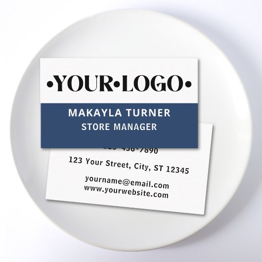 Custom Logo Blue Visitekaartje