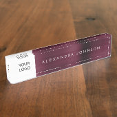 Custom Logo Bourgogne Executive Professional Naambordje (Zijkant)