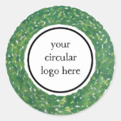 Custom Logo Boxwood Wreath Gift Wrap Seals Ronde Sticker (Voorkant)