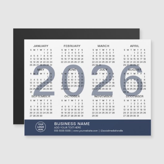 Custom Logo Business 2026 Magnetic Calendar (Voorkant / Achterkant)