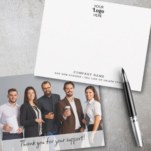 Custom Logo Business Bedankt Bedrijfsnaam Foto Notitiekaartje