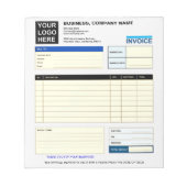 Custom Logo Business Invoice Order Form  Notitieblok (Voorkant)