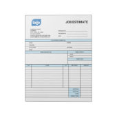 Custom Logo Business Job Estimate Form Notepad Notitieblok (Gedraaid)
