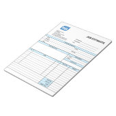 Custom Logo Business Job Estimate Form Notepad Notitieblok (Schuin)